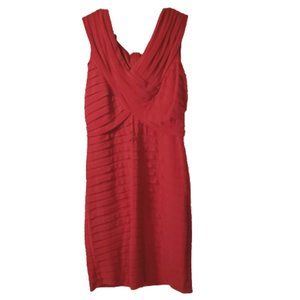Scarlett Nite Red Bandage Style Midi Dress, Sleeveless, Zip Back Women's 14